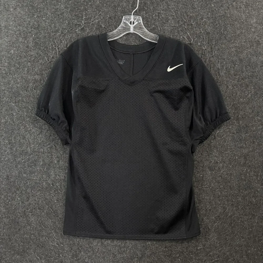 Nike Mesh Football Jersey Shirt Youth Large Black Blank Practice DJ5779-010